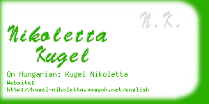 nikoletta kugel business card